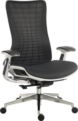 Quantum Mesh Back Executive Chair Chair Black with White Frame - 6966WHI DD