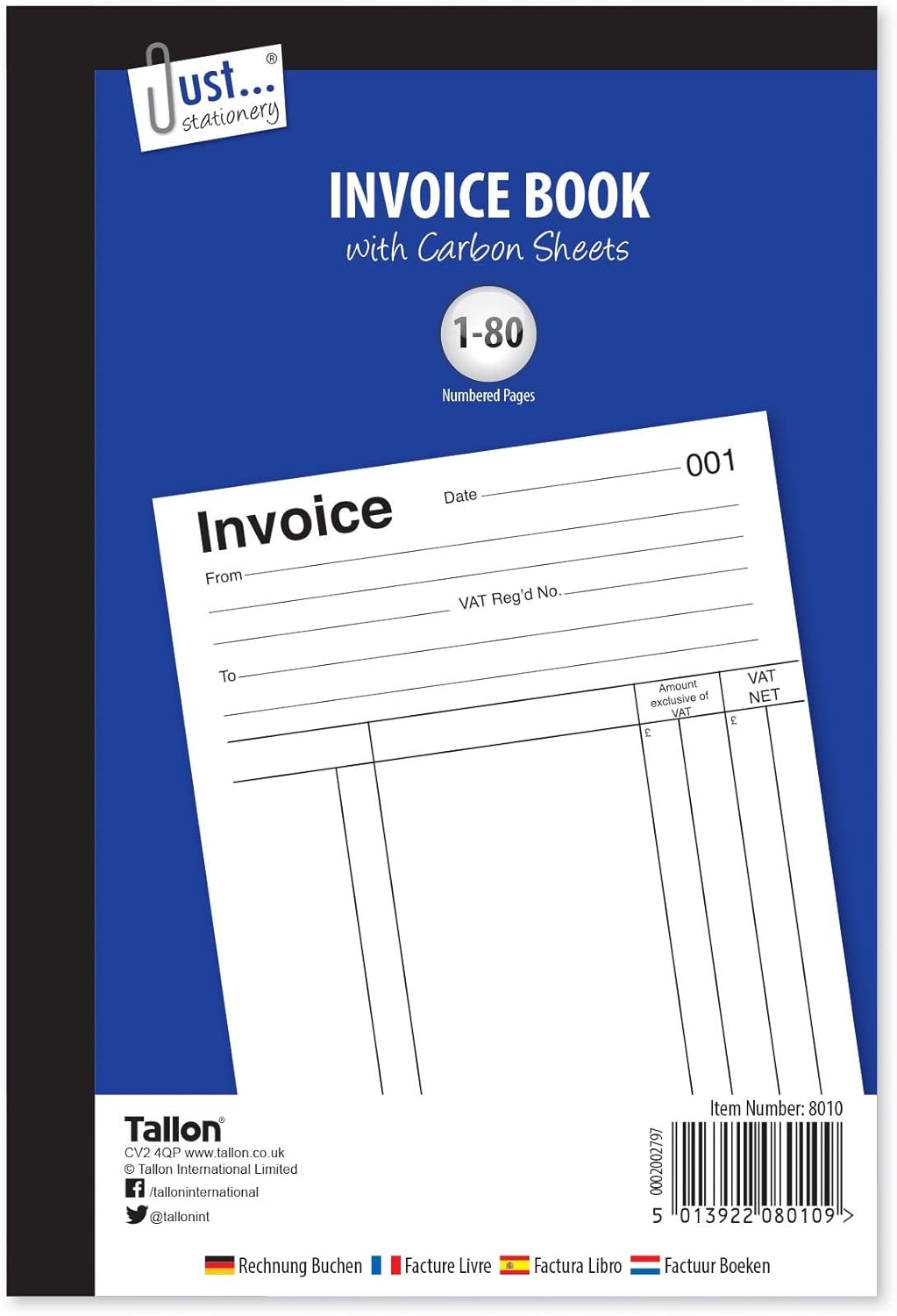 Invoice Book, Full size 80 sets