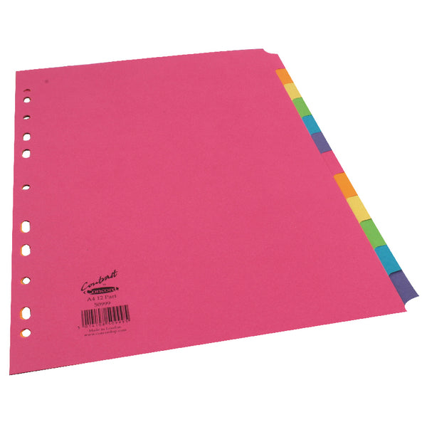 Concord Divider 12 Part A4 160gsm Board Bright Assorted Colours 50999