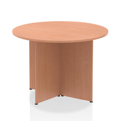 Dynamic Impulse W1000 x D1000 x H730mm Free-Standing Round Table Panel Arrowhead Leg Beech Finish - I003395 DD
