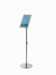 Deflecto Sign Holder Snap Frame Floor Standing A4 Landscape/Portrait Silver - SFA4SFS