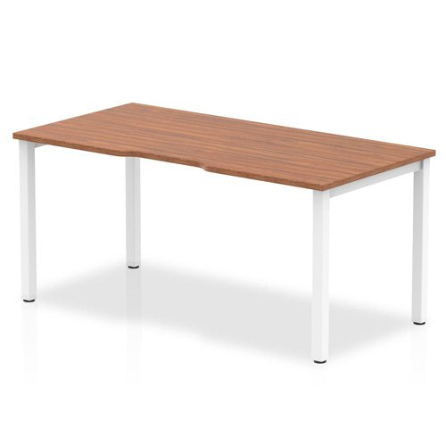 Evolve Plus 1400mm Single Starter Desk Walnut Top White Frame