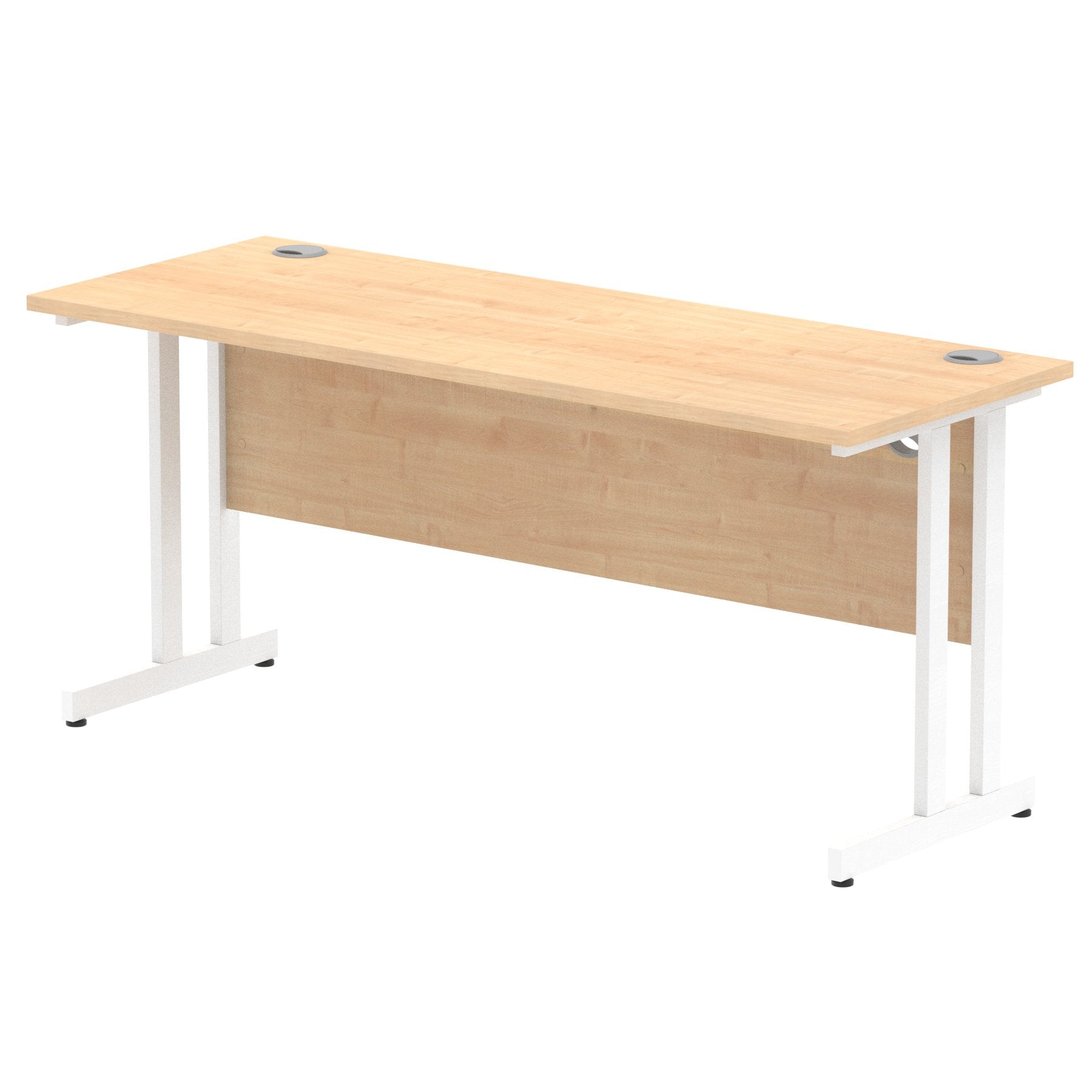 Impulse 1600 x 600mm Straight Desk Maple Top White Cantilever Leg MI002429 DD