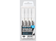 Window White Liquid Chalk 4 Markers