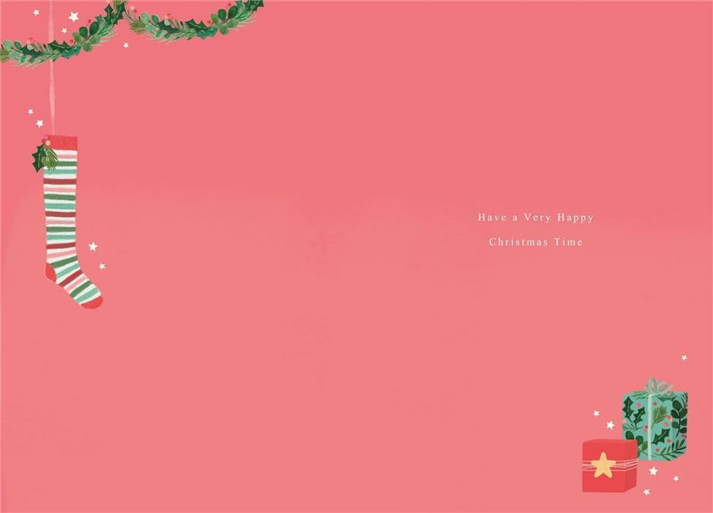 Wonderful Granddaughter Christmas Greeting Card with Festive Design and Heartwarming Wishes