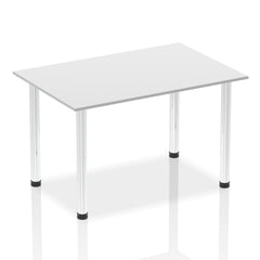 Impulse 1400mm Straight Table White Top Chrome Post Leg I003592 DD