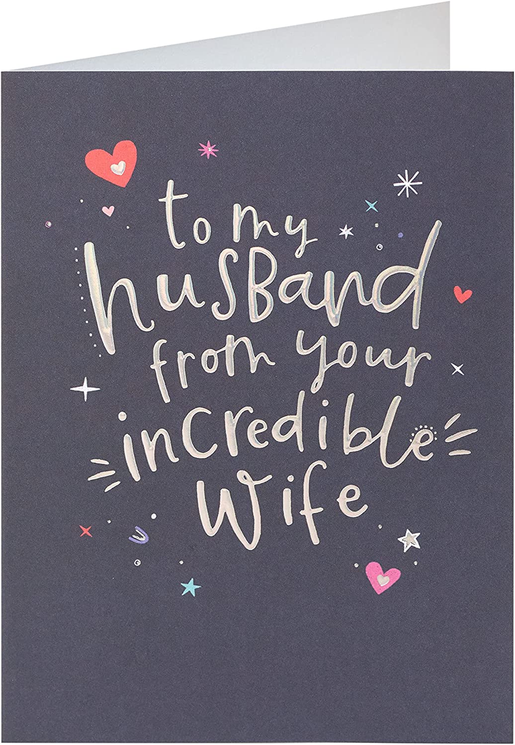 Silver Foil Lettering Husband Birthday Card