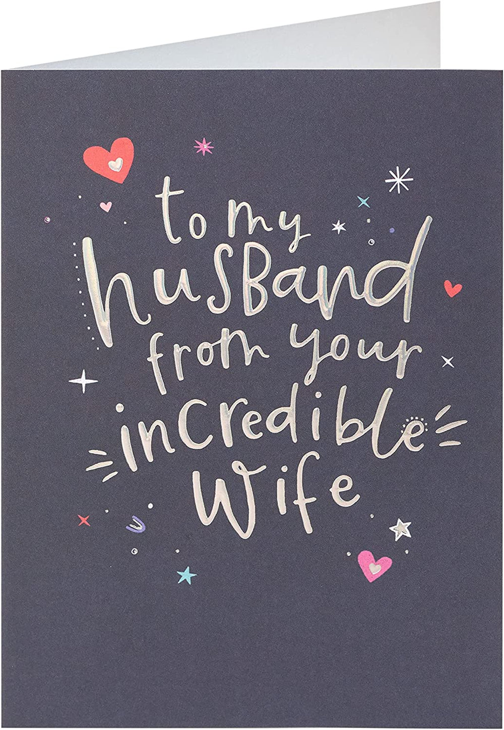 Silver Foil Lettering Husband Birthday Card
