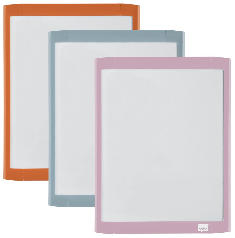 Nobo Mini Magnetic Whiteboard with Coloured Frame 216x280mm Assorted 1915625