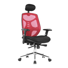 Nautilus Designs Polaris High Back Mesh Synchronous Executive Office Chair With Adjustable Headrest and Height Adjustable Arms Red - BCM/K113/RD DD