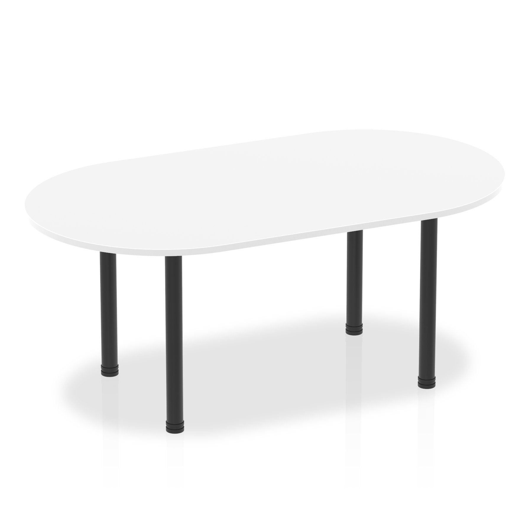 Dynamic Impulse 1800mm Boardroom Table White Top Black Post Leg I004180 DD