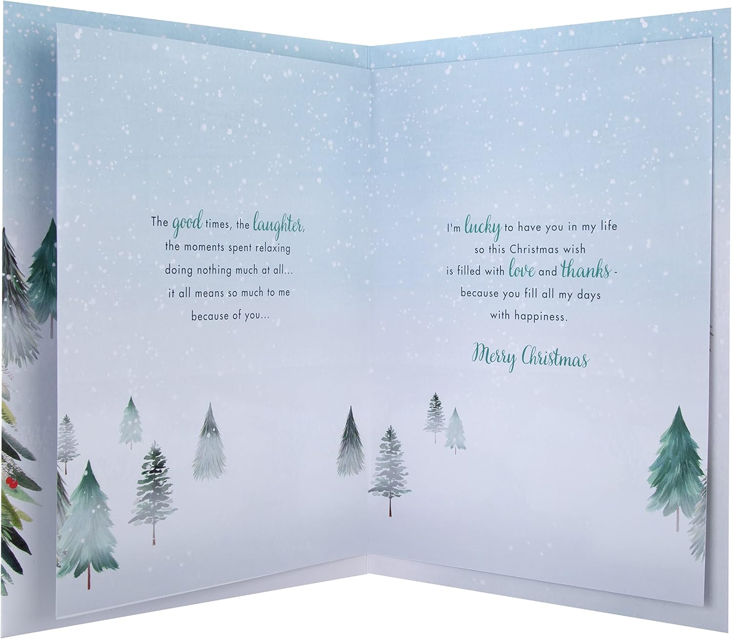 Hallmark Boxed Christmas Card for Fiancée – Classic Winter Scene with Tree Design