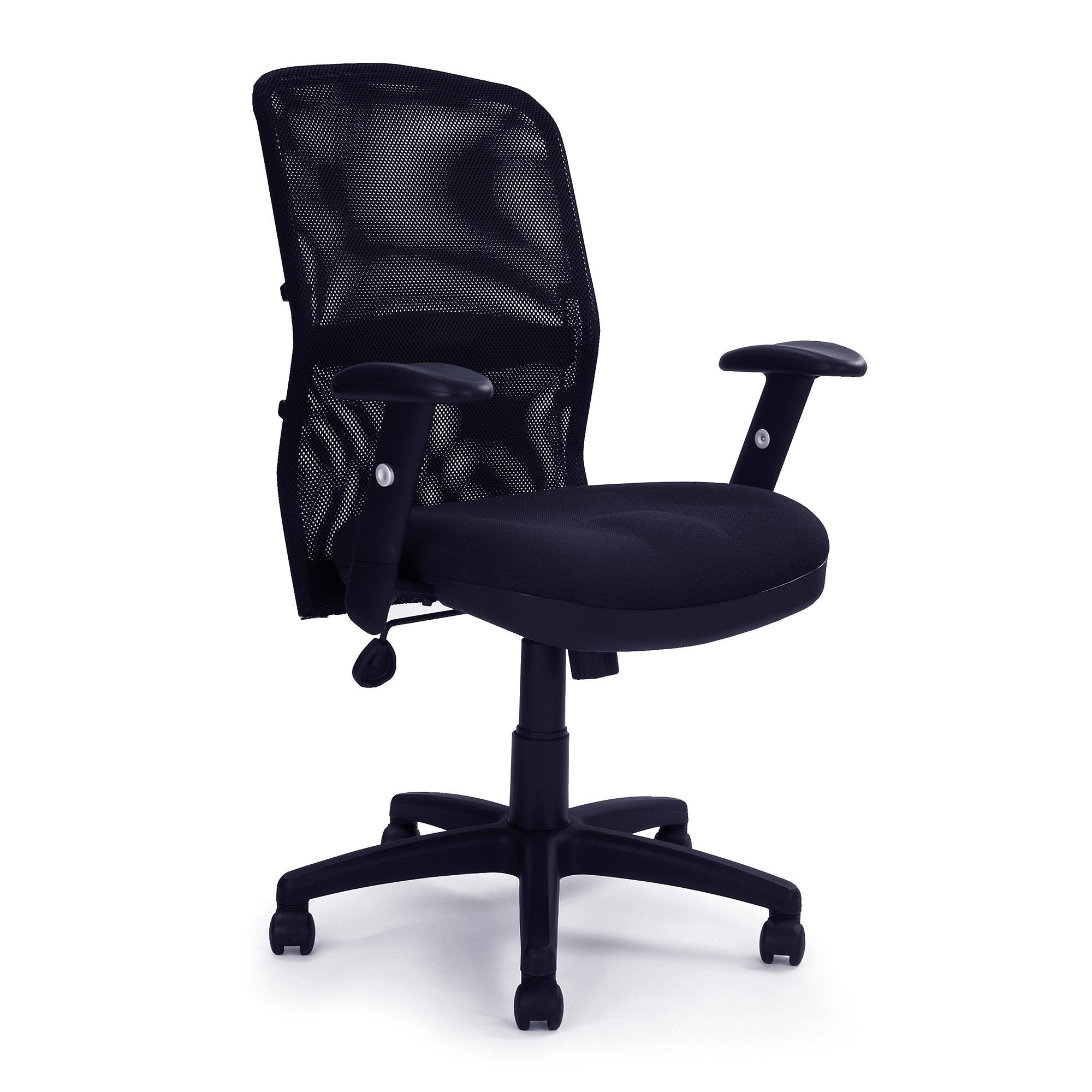 Nautilus Designs Jupiter Medium Back Mesh Executive Task Operator Office Chair With Adjustable Lumbar Support and Arms Black - DPA6200ATGFBK DD