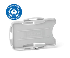 Durable Blue Angel Certified ID Badge Holder for 2 Badges Portrait or Landscape Format Grey (Pack 10) - 898910