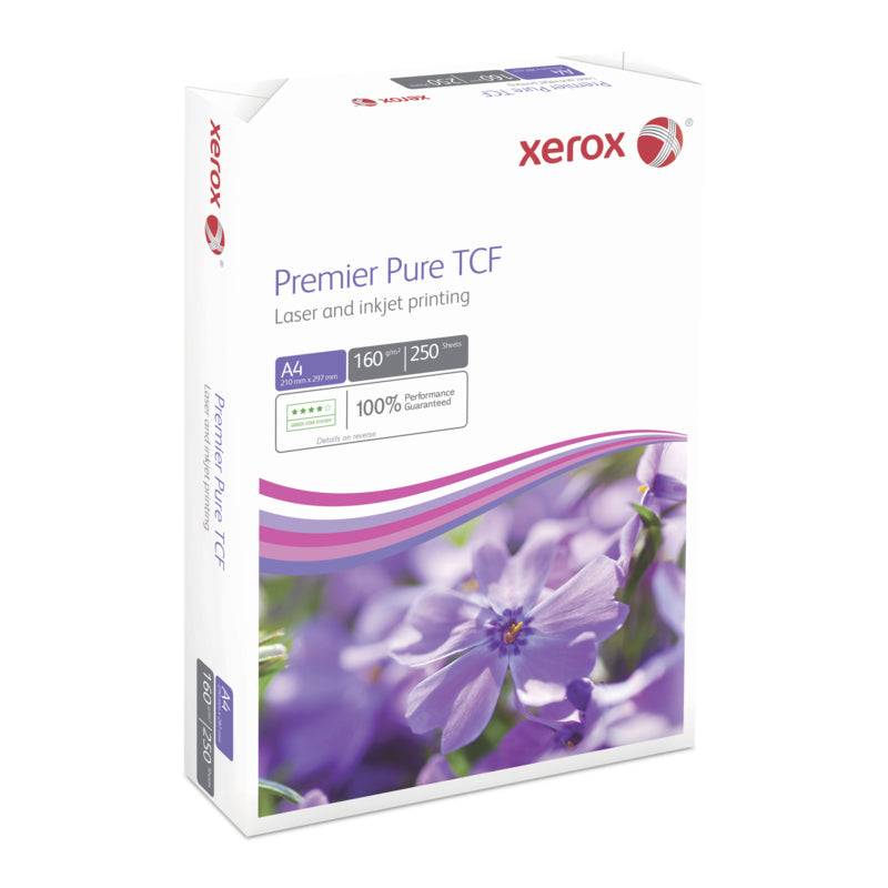Xerox Premier A4 Card 160gsm, 250 sheets of high-quality specialist paper for printing and craft projects.