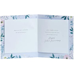 Light Floral Design 25th Anniversary Card