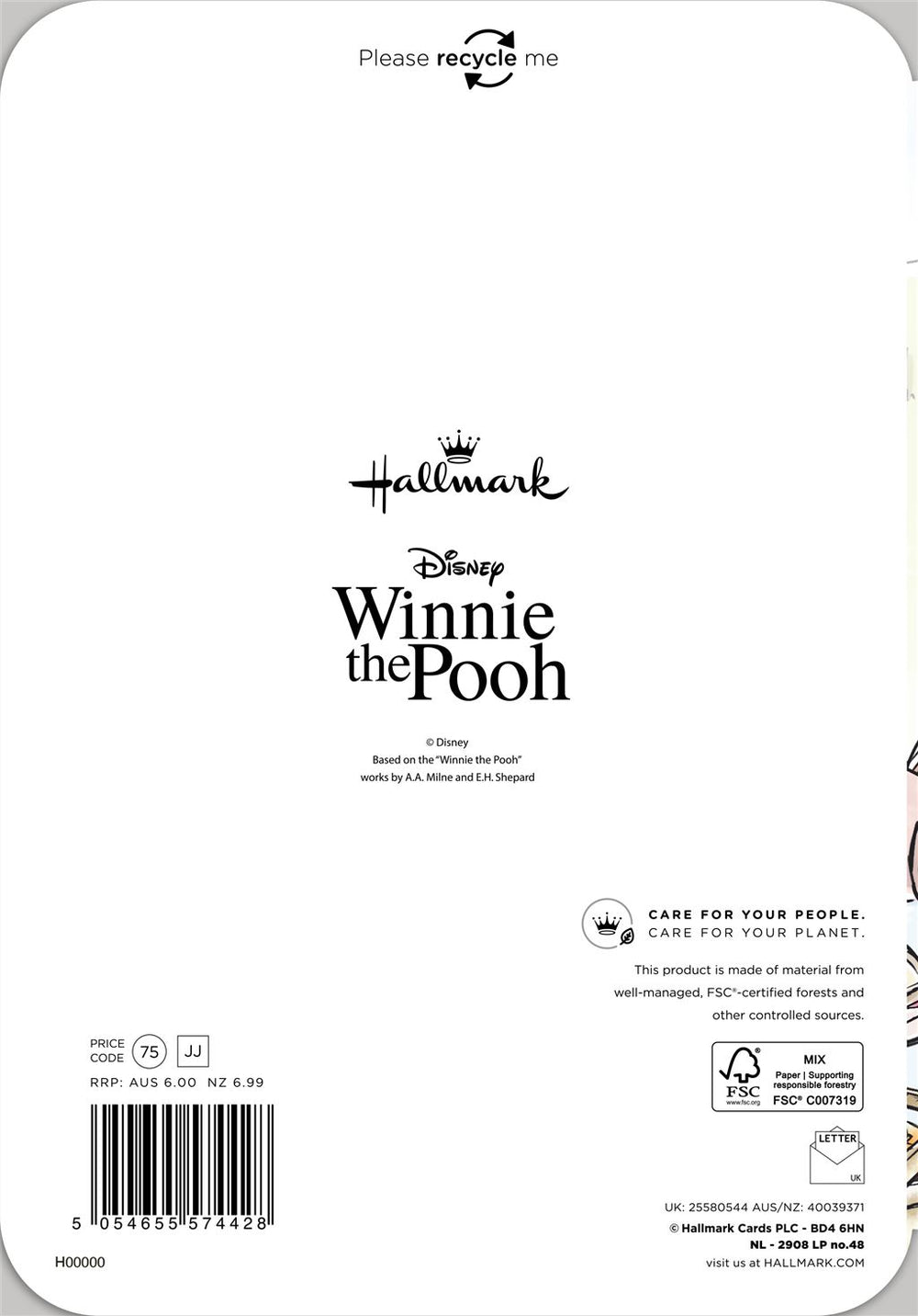 Cute Winnie the Pooh Birthday Card for Grandad – Happy Birthday