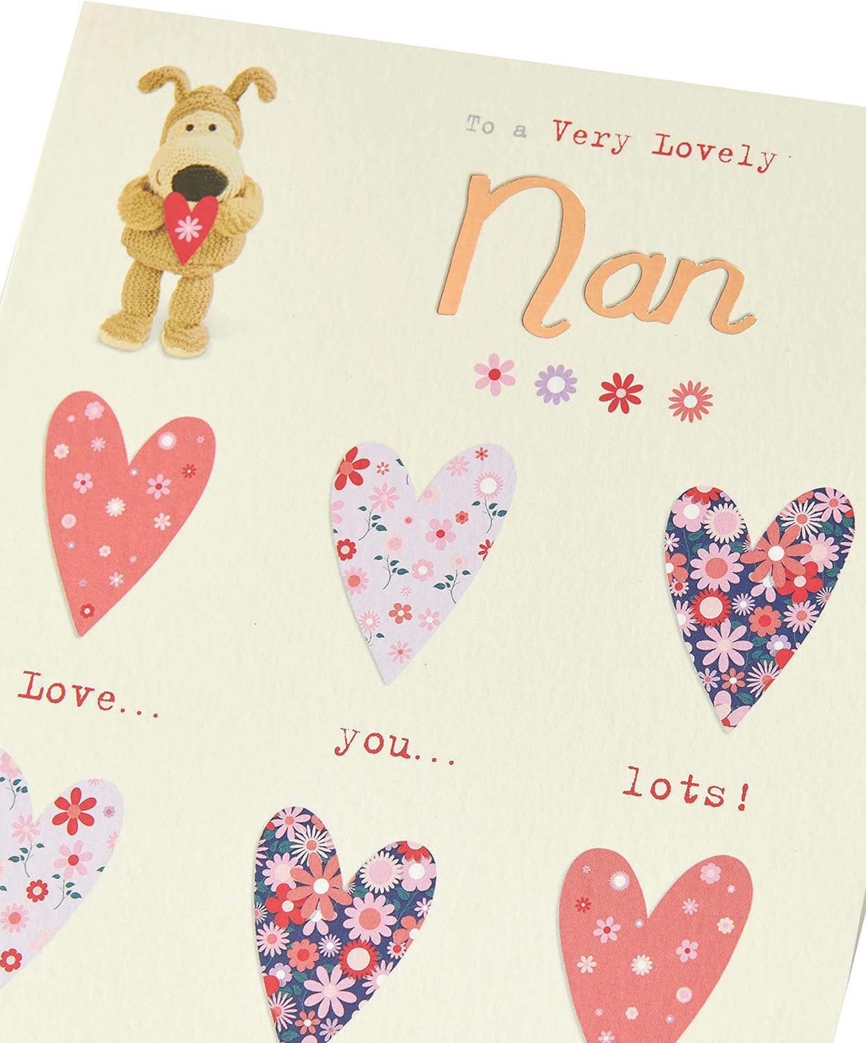 Boofle Birthday Card For Nan With Envelope - Cute Design Holding A Heart