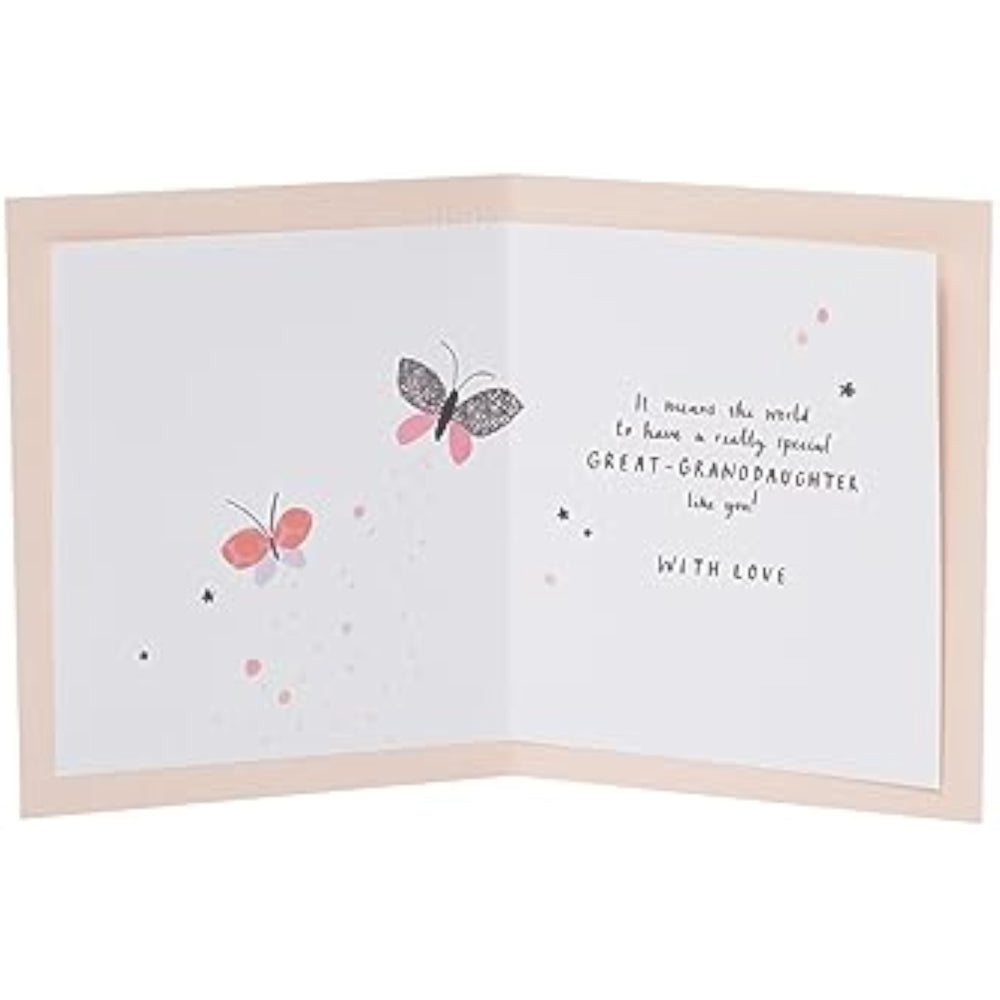 Balloons & Butterflies Design Great Granddaughter Birthday Card