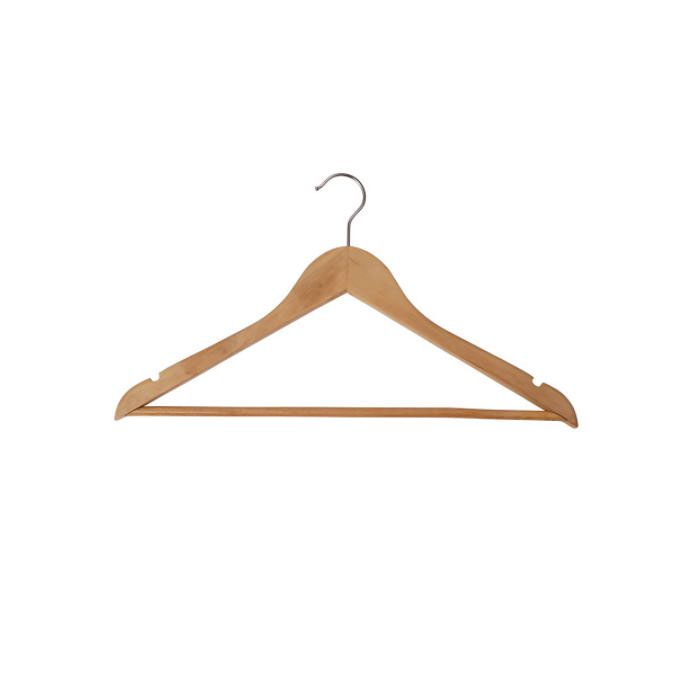 Alba Wooden Coat Hanger with Bar (Pack 25) PMBASIC BO