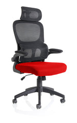 Iris Mesh Back Task Operator Office Chair Bespoke Bergamot Cherry Fabric Seat With Headrest - KCUP2032 DD