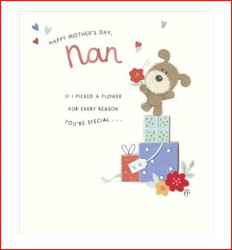 Boofle Standing on Gift Present Nan Mother's Day Card