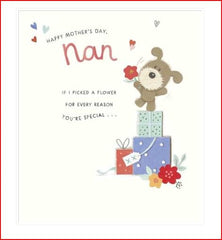 Boofle Standing on Gift Present Nan Mother's Day Card