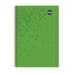 Rhino A4 Polypropylene Notebook With Elastic Band 200 Page Feint Ruled 8mm Green (Pack 6) - RNSE8-6 DD