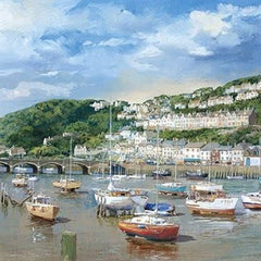 Birthday/Blank Card for Men - General Male Card - Low Tide, Looe, Cornwall Illustration - Eco-Friendly & Recyclable - by Medici Cards