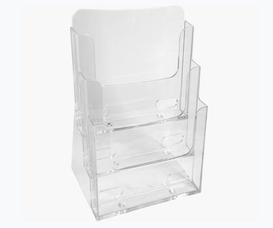Exacompta 3 Tier Portrait Literature Holder A4 Clear Acrylic 74158D