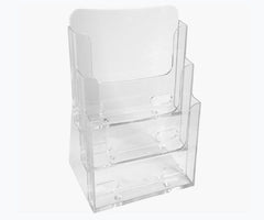 Exacompta 3 Tier Portrait Literature Holder A4 Clear Acrylic 74158D