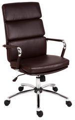Deco Retro Style Faux Leather Executive Office Chair Brown - 1097BN DD