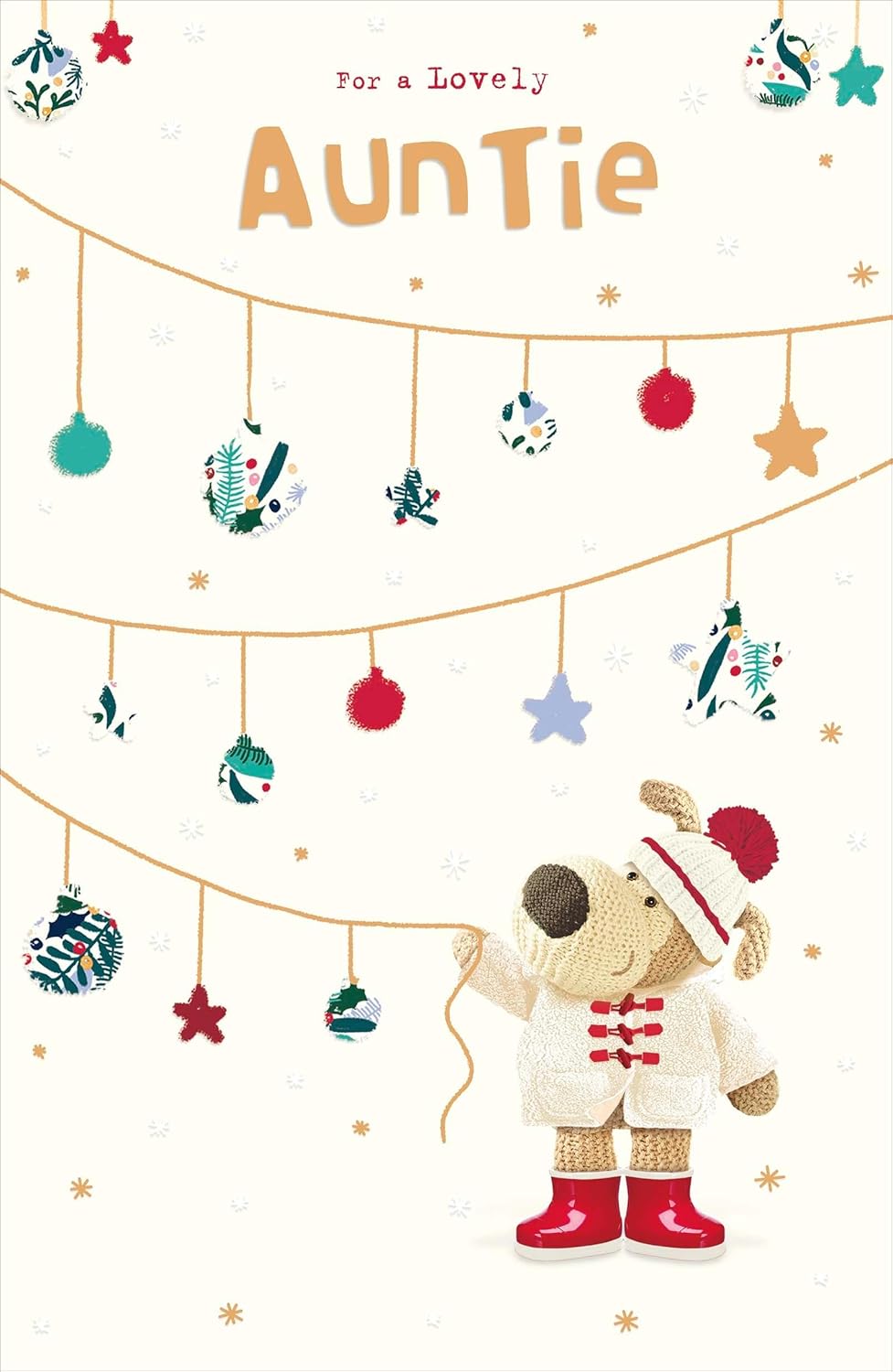 Boofle Christmas Card for Auntie – Lovely Auntie Cute Festive Design