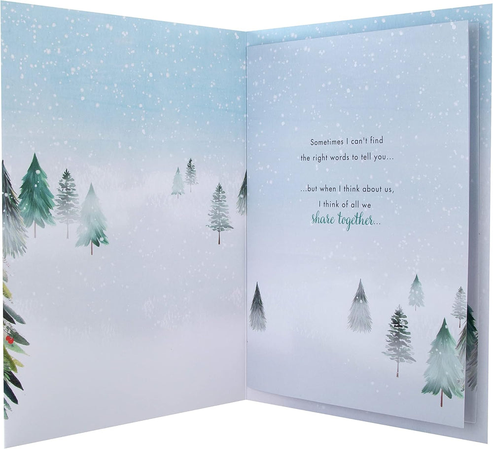 Hallmark Boxed Christmas Card for Girlfriend – Classic Winter Scene with Tree Design