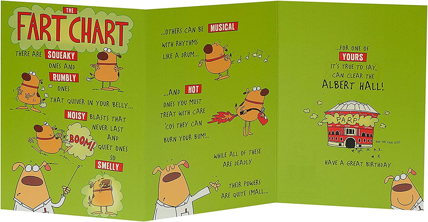 The Fart Chart! Tri-Folded Full Colour Humorous Card