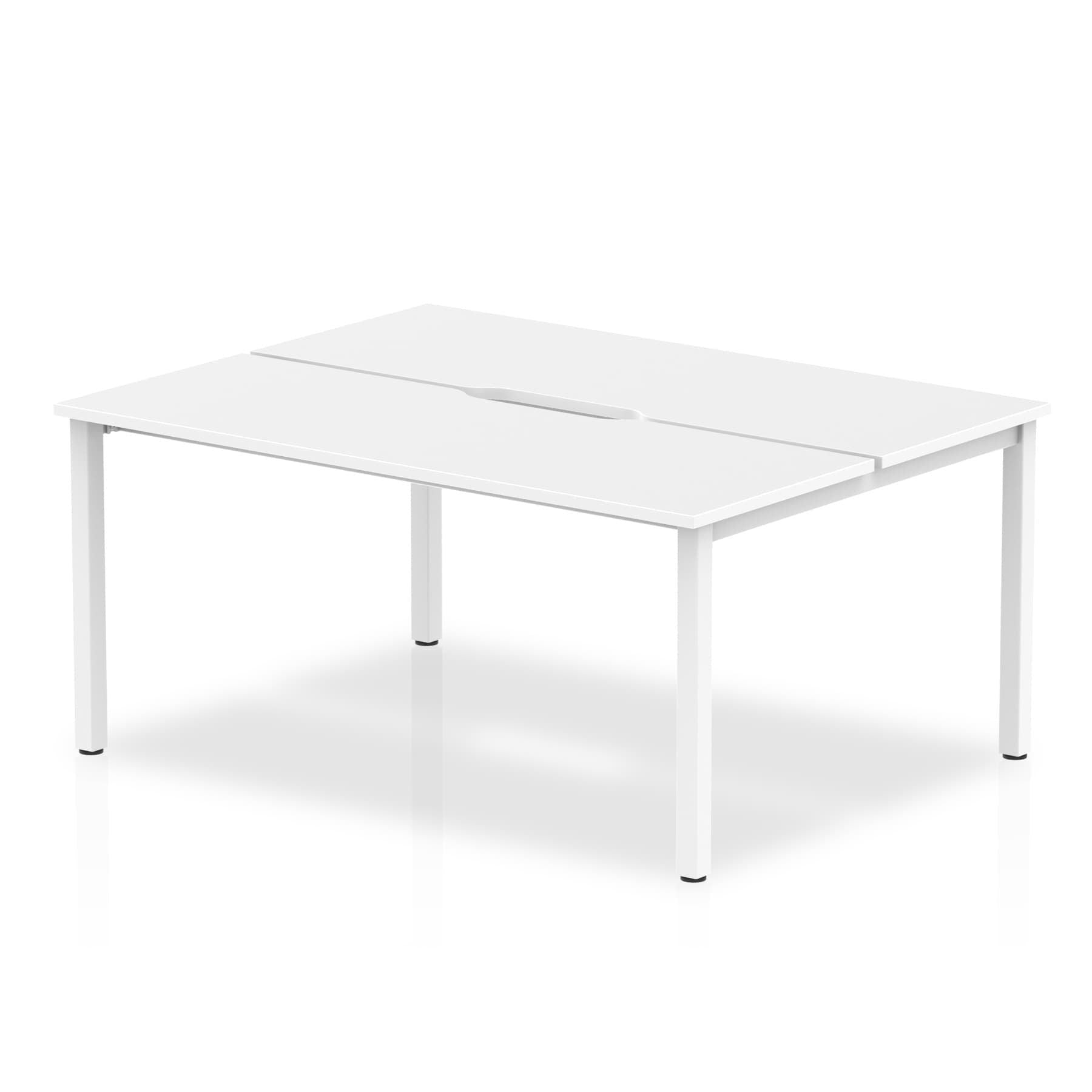 Evolve Plus 1400mm Back to Back 2 Person Desk White Top White Frame BE151 DD