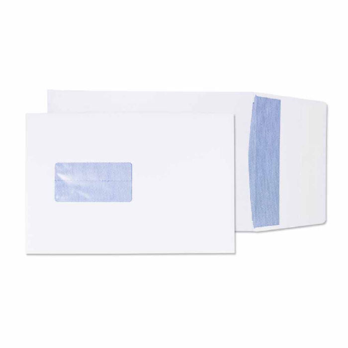 Blake Everyday Envelopes C5 White Pocket Window Peel and Seal 25mm Gusset 120gsm 229x162mm (Pack 125) - 6001