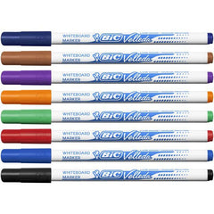 Bic Velleda 1721 Whiteboard Marker Bullet Tip 1.5mm Line Assorted Colours 2022 (Pack 8) 505458