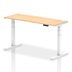 Dynamic Air 1600 x 600mm Height Adjustable Desk Maple Top Cable Ports White Leg HA01155 DD