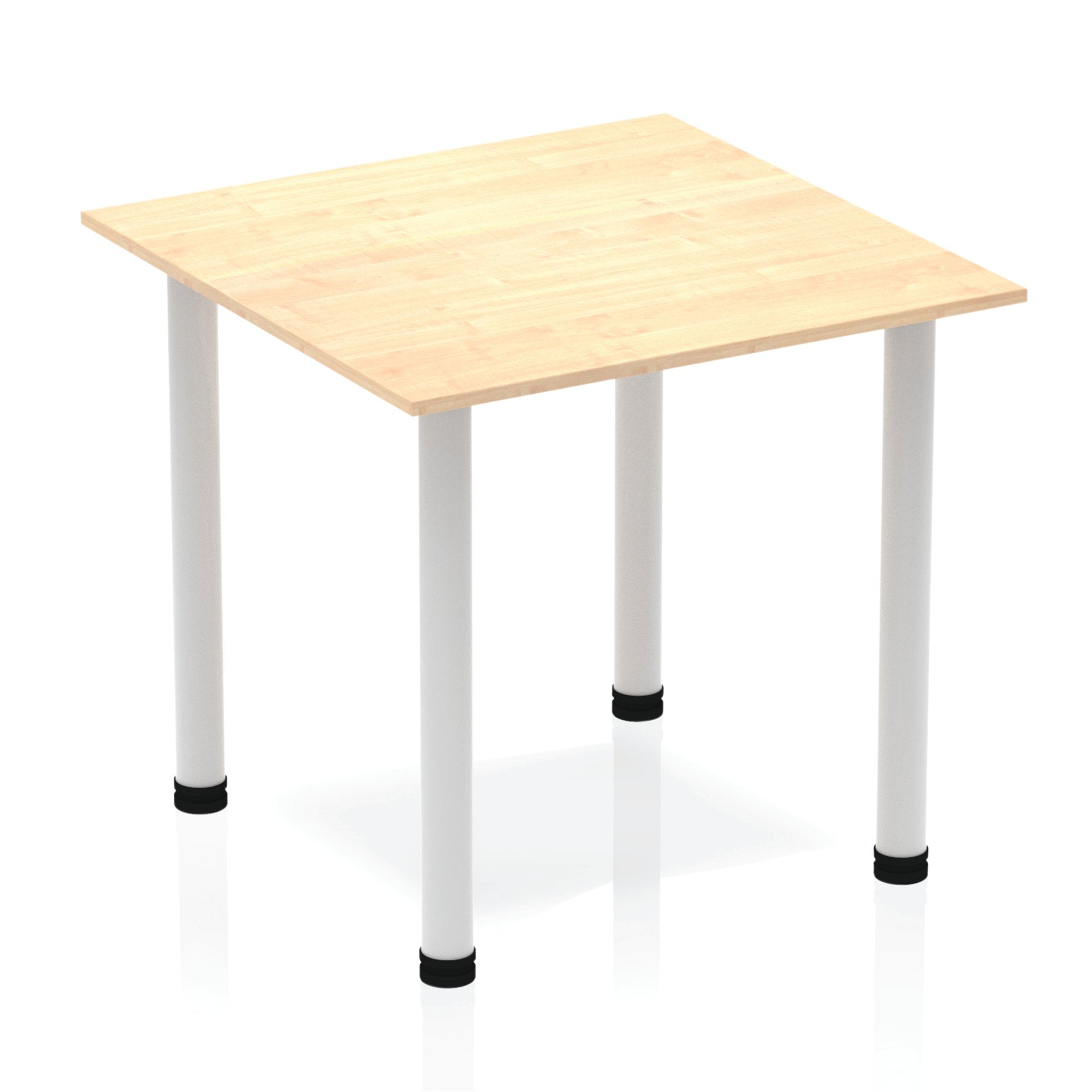Dynamic Impulse 800mm Square Table Maple Top Silver Post Leg BF00209 DD