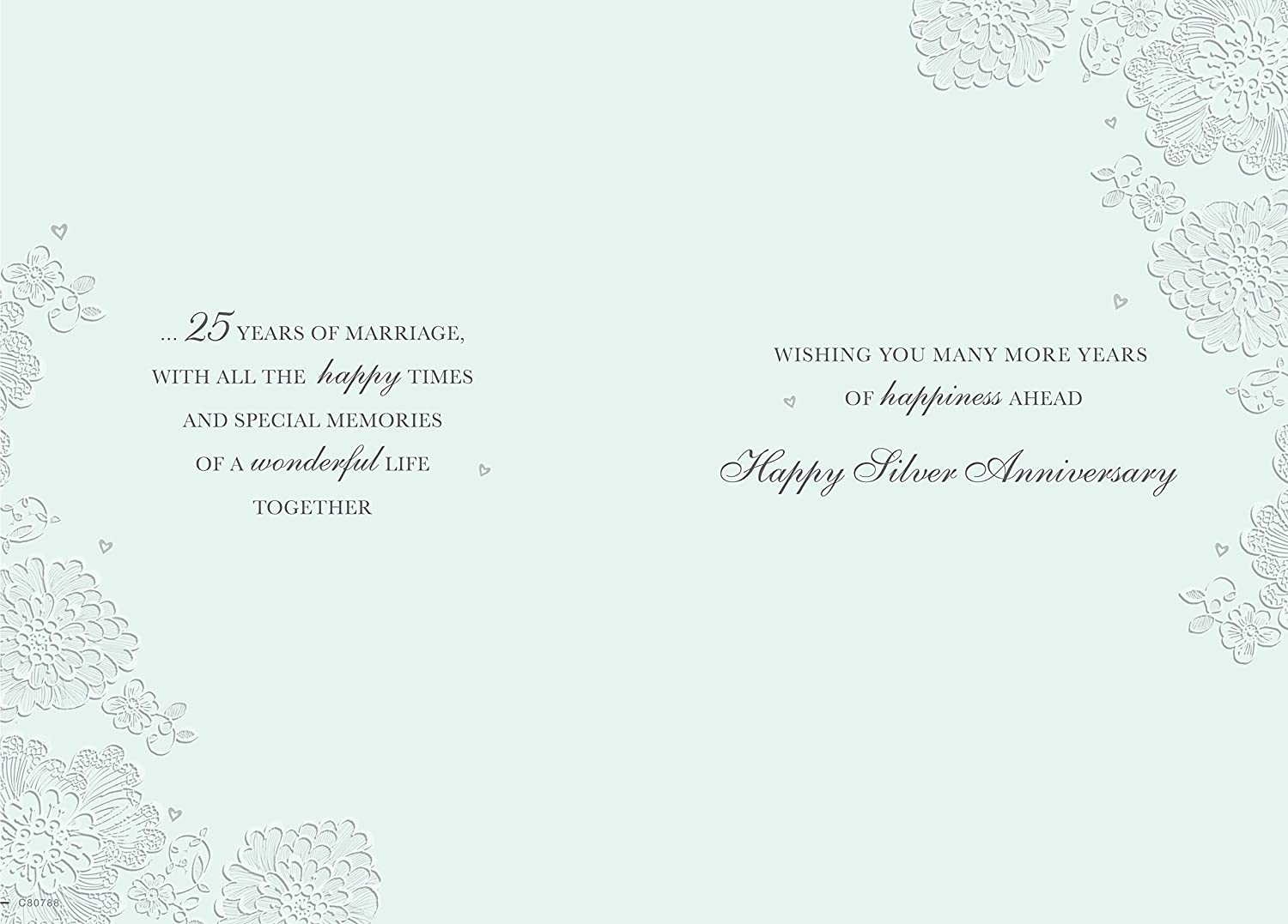 Xpress Yourself classic silver 25th anniversary greeting card featuring elegant design for special celebration.