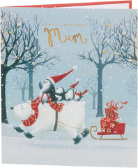 Penguin and Polar Bear-Mum Christmas Card