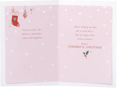 UK Greetings Christmas Card for Sister - Hanging Ornaments Design