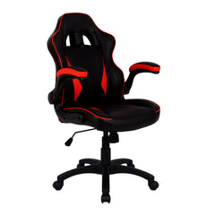 Nautilus Designs Predator Ergonomic Gaming Style Office Chair with Folding Arms and Integral Headrest & Lumbar Support Black/Red - BCP/H600/BK/RD DD