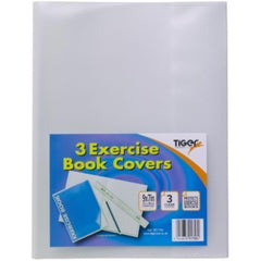 9"x7" Clear Exercise Book Covers (Pack of 3)