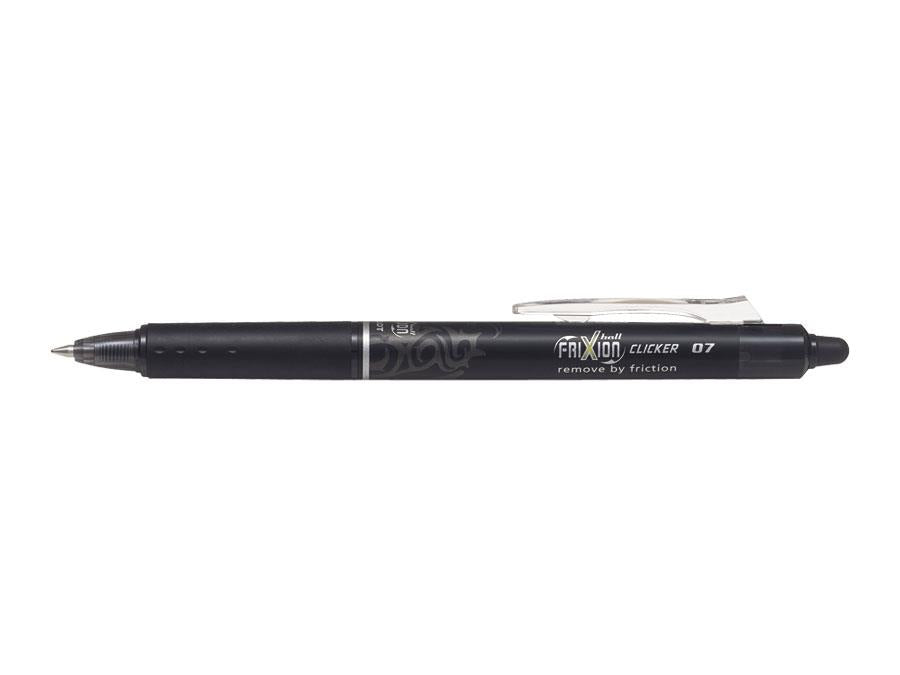 Pilot FriXion Clicker Erasable Retractable Gel Rollerball Pen 0.7mm Tip 0.35mm Line Black (Pack 12) - 229101201