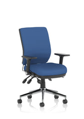 Chiro Medium Back Chair Blue With Adjustable And Folding Arms KC0004 DD