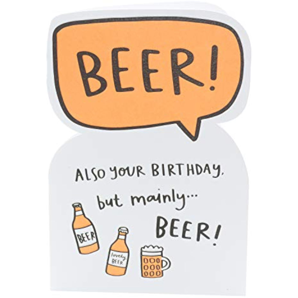 Beer Celebrate Die Cut Design Funny Birthday Card