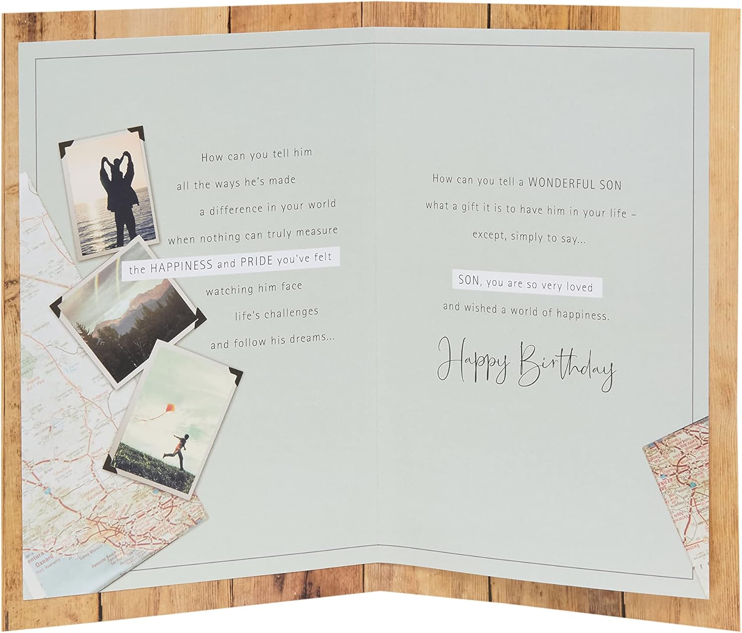 Birthday Card for Son with Envelope - Cute Design with Photographic Montage