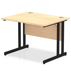 Impulse 1000 x 800mm Straight Desk Maple Top Black Cantilever Leg I004306 DD